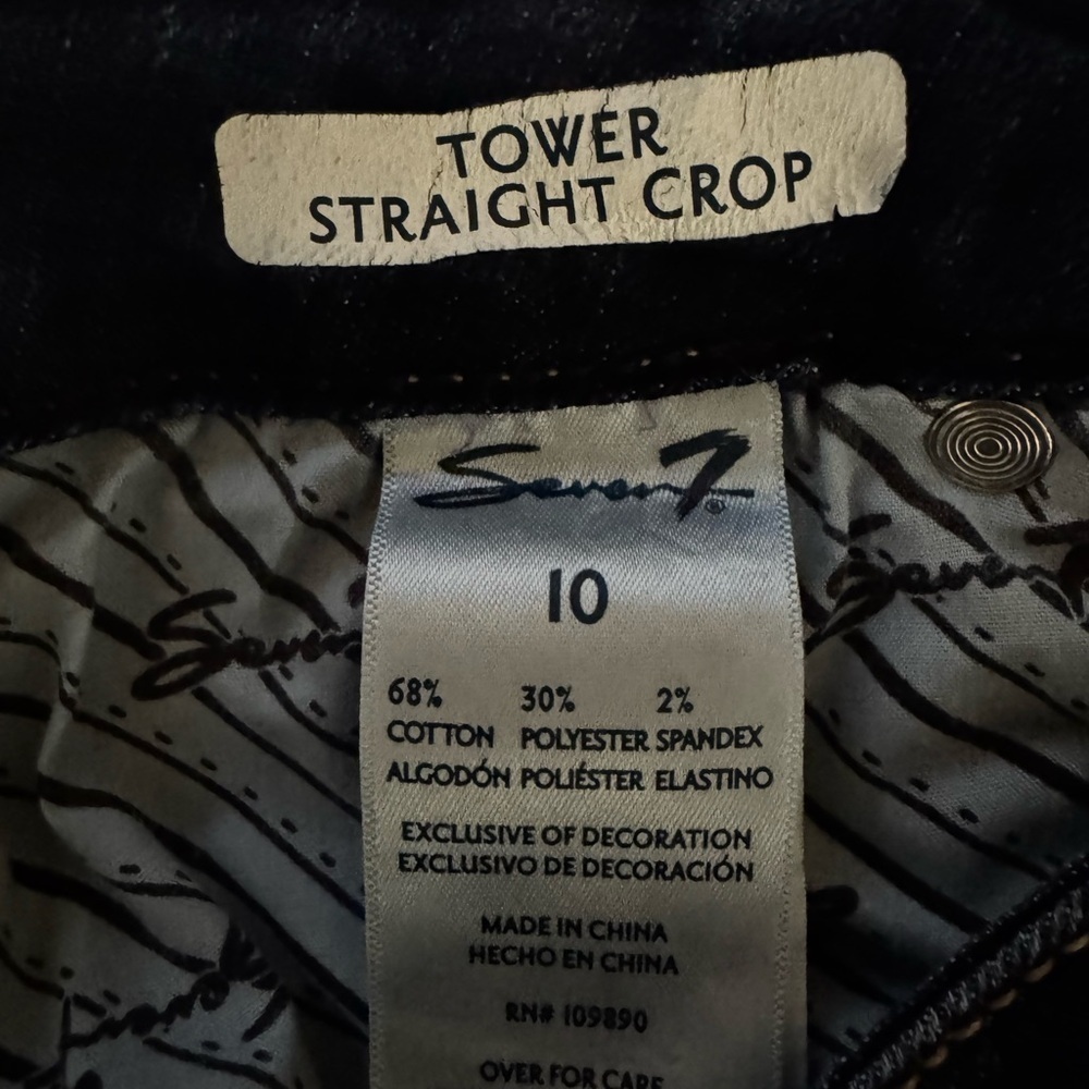 Seven7 High Rise Tower Straight Crop Raw Hem Denim B - Picture 5 of 6